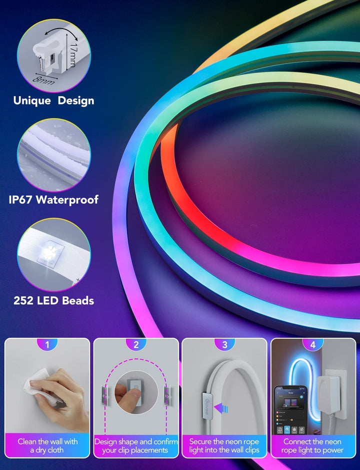 Govee Neon LED Strip Light - 10FT/3M)