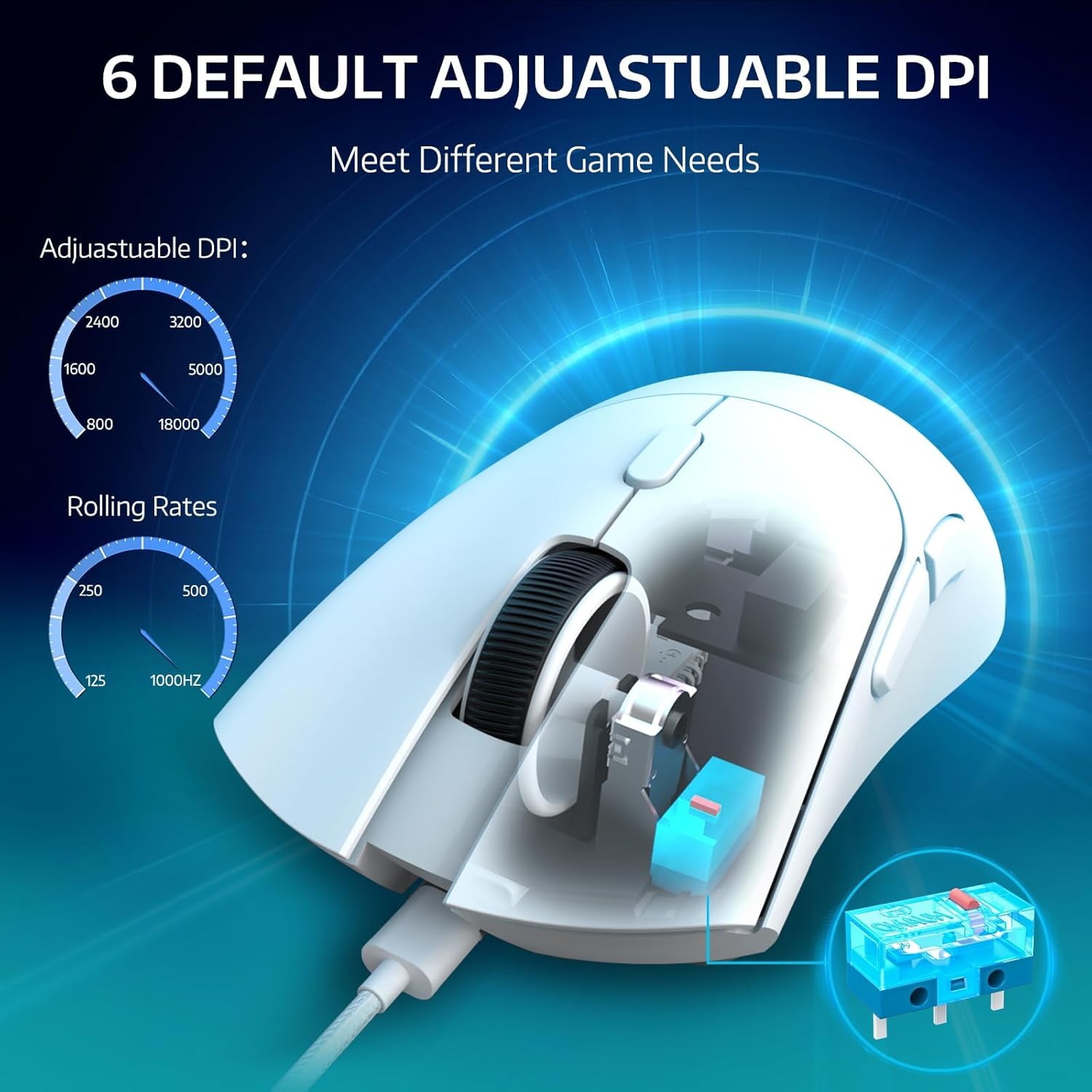 Attack Shark Wireless R1-Mouse Wired+2.4G+BT5.2 Connections BT5.2/BT5.2 Dual Channel Switching Tri-Mode Connection and Type-C Charging