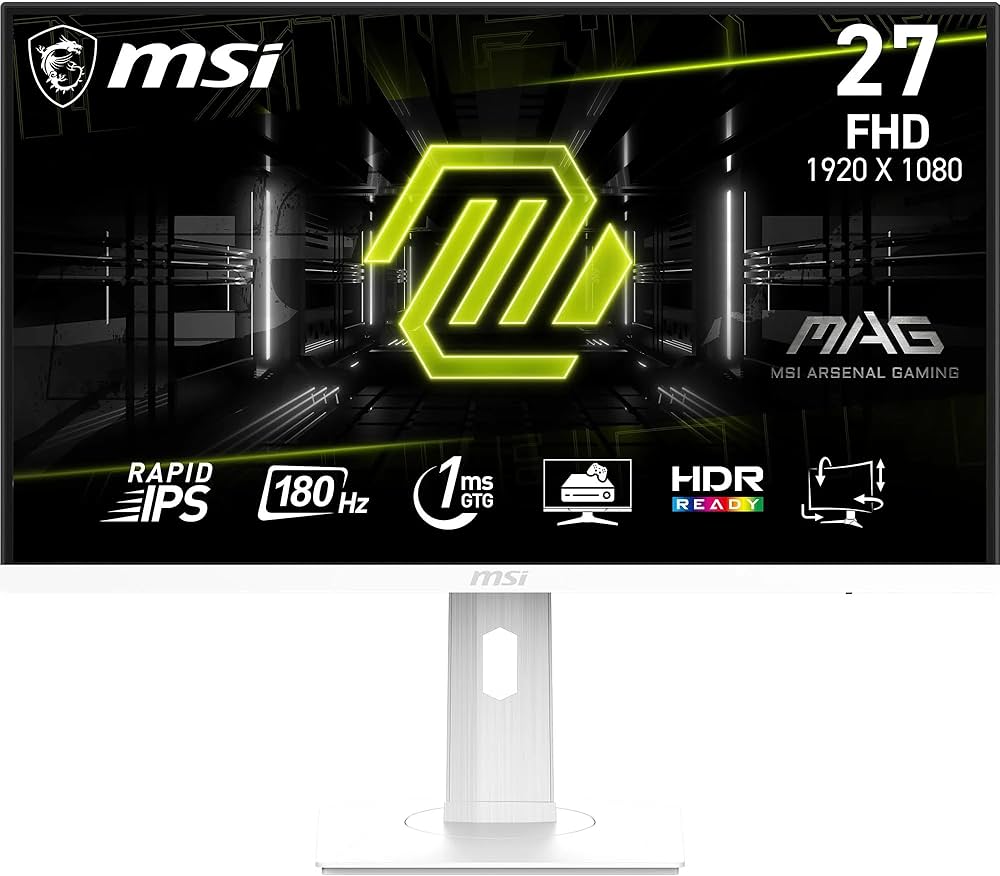 MSI Mag 27 inch FHD 180hz gaming monitor for PC , PS5, XBOX (white color)