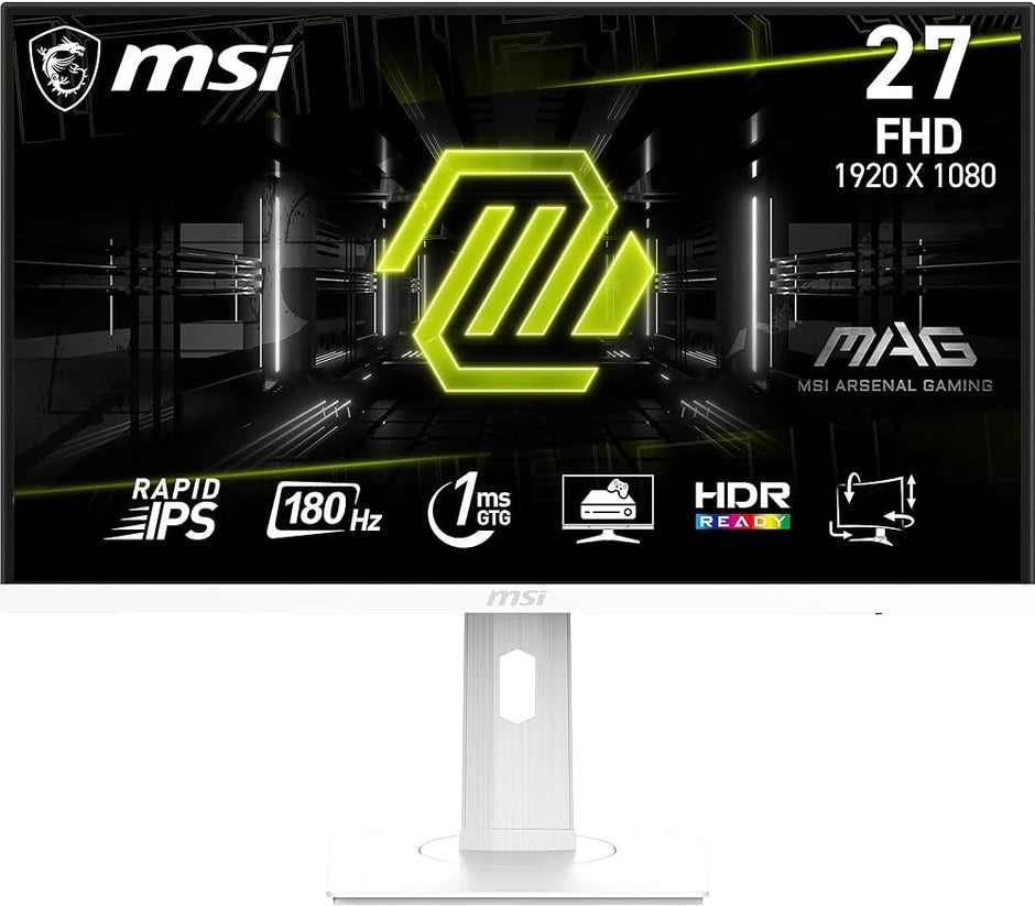 MSI Mag 27 inch FHD 180hz gaming monitor for PC , PS5, XBOX (white color)