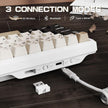 Attack Shark X66 Wireless Mechanical Keyboard with Side Printed PBT Keycaps 60% Wireless Gasket Mechanical Keyboard and Custom Linear Strawberry Switches - Cheese White