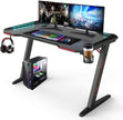 Gaming Desk with RGB led light , carbon fiber black