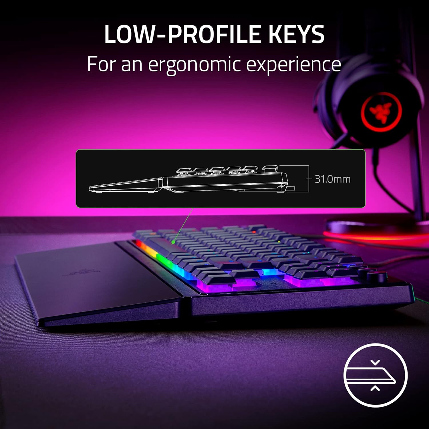 Razer Ornata V3 TKL Gaming Keyboard: Low-Profile Keys - Mecha-Membrane Switches