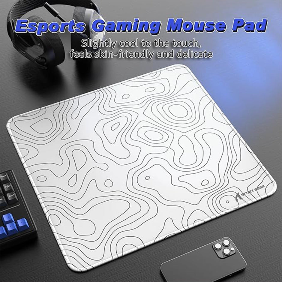 Attack Shark CM02 eSport Gaming Mouse Pad - White with Contour Line