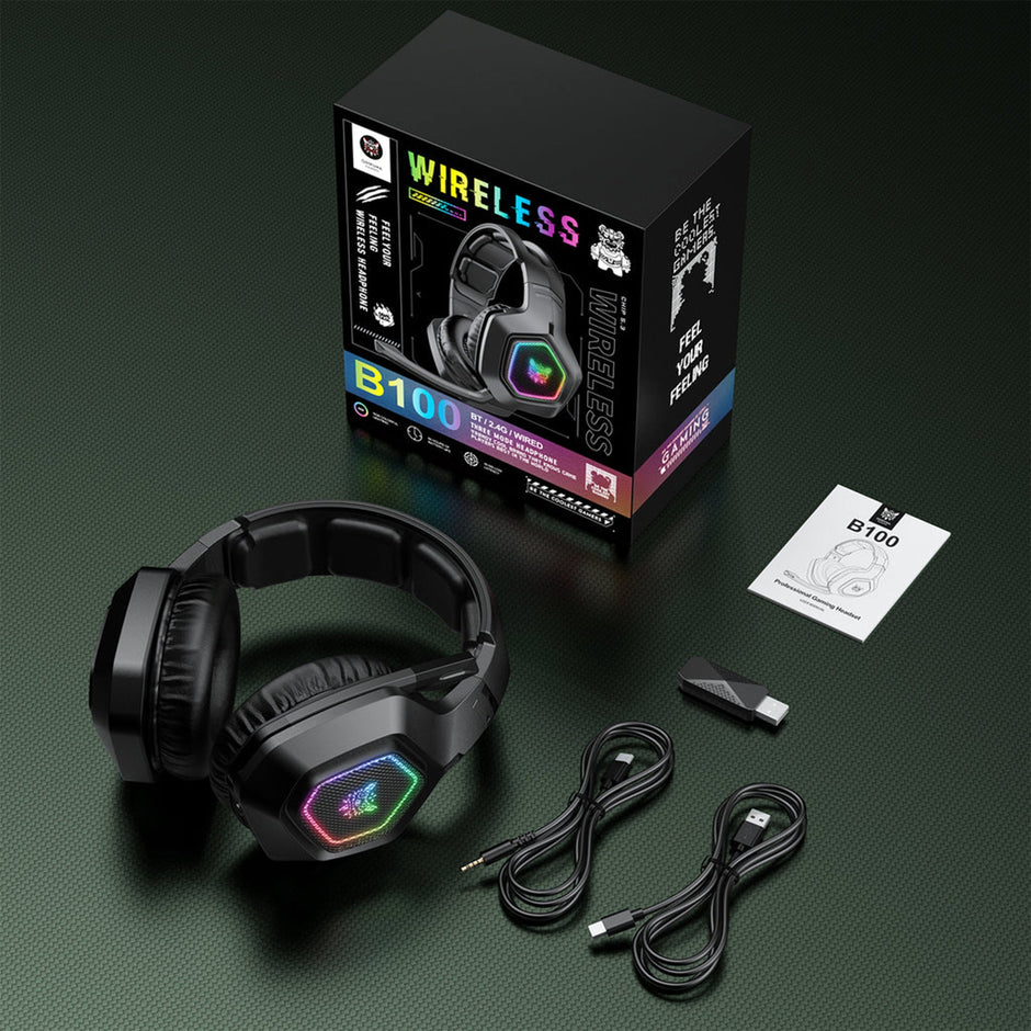 ONIKUMA B100 Headset Headworn Bluetooth 2.4g Wireless Wired Three Mode Lightweight E-Sports Gamer Headphone