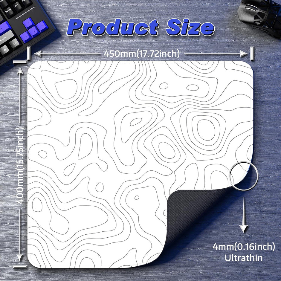 Attack Shark CM02 eSport Gaming Mouse Pad - White with Contour Line