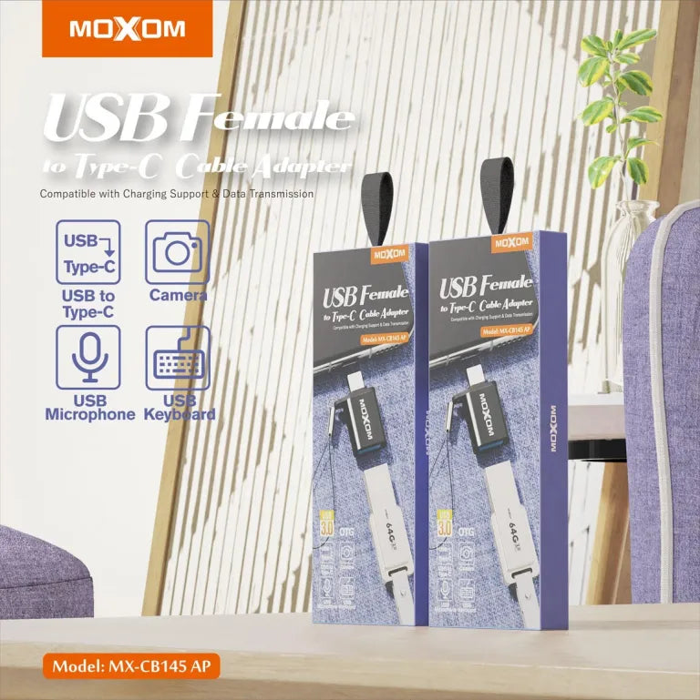 MOXOM USB Female to Type-C Cable-Adapter