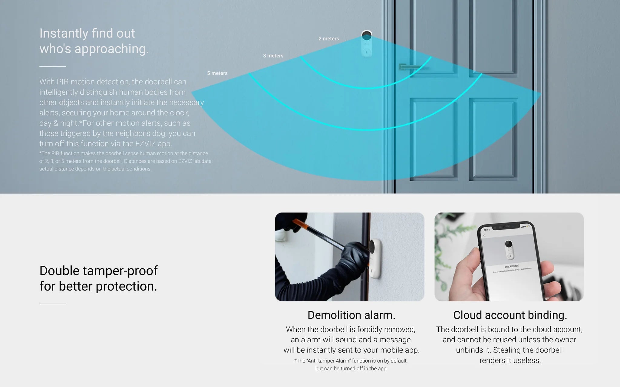 EZVIZ DB2C Kit  Wire-Free Video Doorbell with Chime