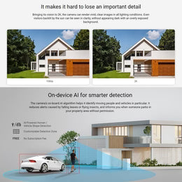 EZVIZ H3 3K Outdoor WiFi Security Camera | Two-Way Audio, Smart AI Person/Vehicle Notifications