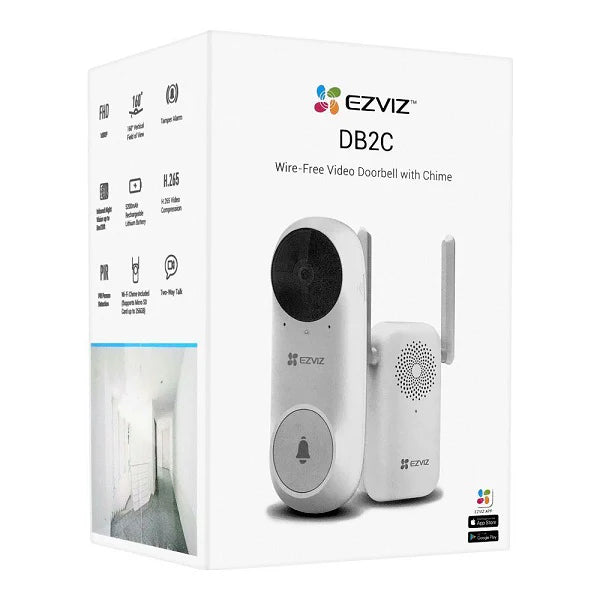 EZVIZ DB2C Kit  Wire-Free Video Doorbell with Chime