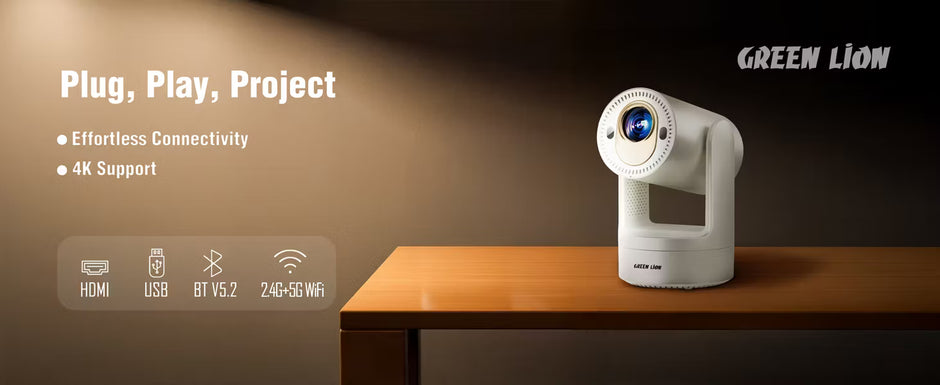 Green Lion Prisma 4K Portable Projector with 5200mAh Battery