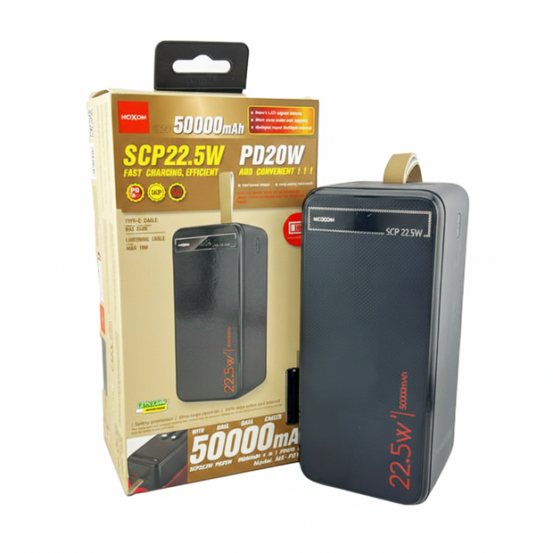 MOXOM 50000mAh PD20W SCP22.5W Power Bank
