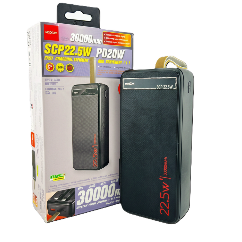 MOXOM 30000mAh PD20W SCP22.5W Power Bank