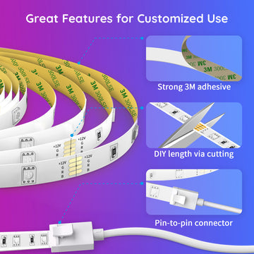 Govee RGB Smart Wi-Fi + Bluetooth LED Strip Lights(10m) [Energy Class A]