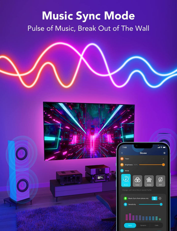 Govee Neon LED Strip Light - 10FT/3M)