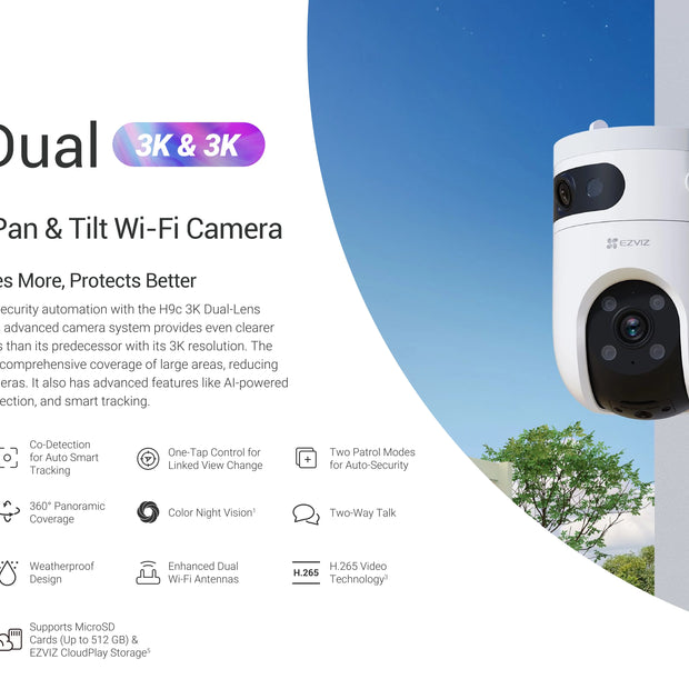 EZVIZ H9C Smart Ai outdoor camera full color night vision QHD 5mpx resolution