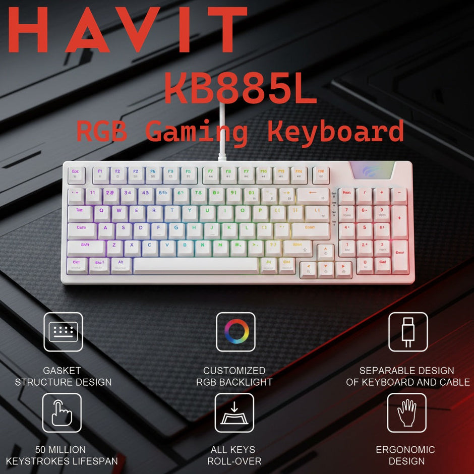 HAVIT GameNote KB885L RGB Backlit Mechanical Gaming Keyboard