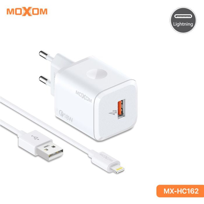 MOXOM QC18W USB-A Fast Charger with Cable