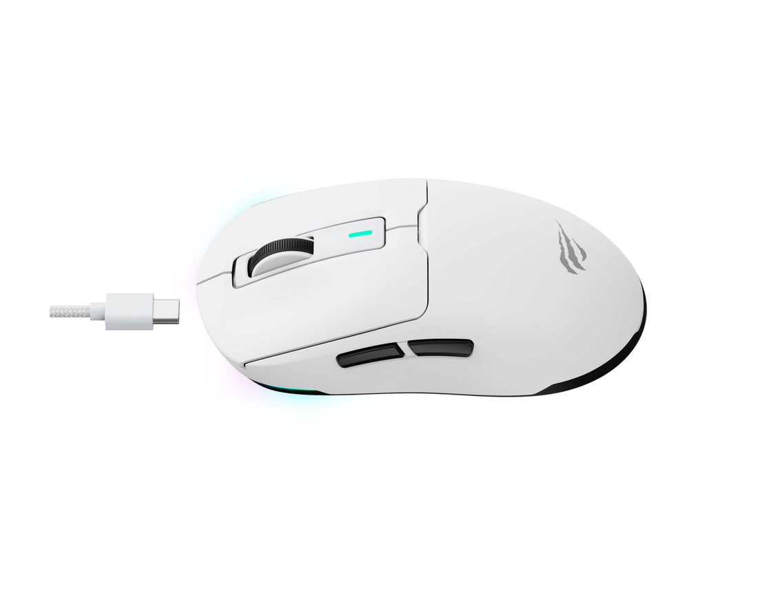 Havit GameNote MS969SE Wireless Gaming Mouse - Triple Mode Wireless 2.4G/Bluetooth/Wired - White