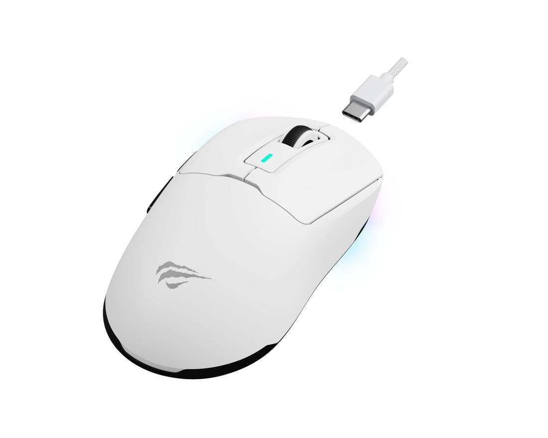 Havit GameNote MS969SE Wireless Gaming Mouse - Triple Mode Wireless 2.4G/Bluetooth/Wired - White