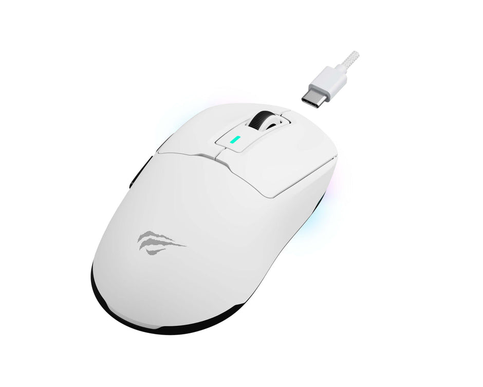 Havit GameNote MS969SE Wireless Gaming Mouse - Triple Mode Wireless 2.4G/Bluetooth/Wired - White