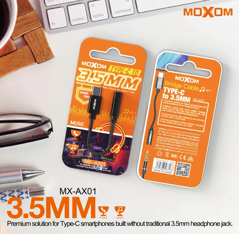 MOXOM High Quality Type-C 3.5mm AUX Jack Plug Convertor Headphone Adapter Earphone OTG Bridge Cable for Huawei Xiaomi