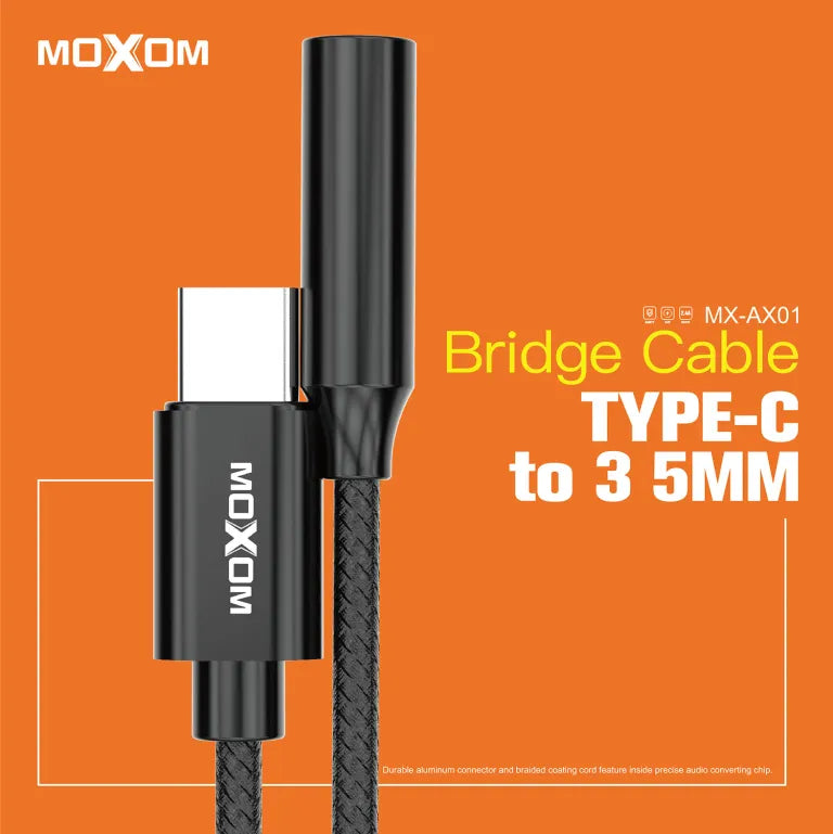 MOXOM High Quality Type-C 3.5mm AUX Jack Plug Convertor Headphone Adapter Earphone OTG Bridge Cable for Huawei Xiaomi