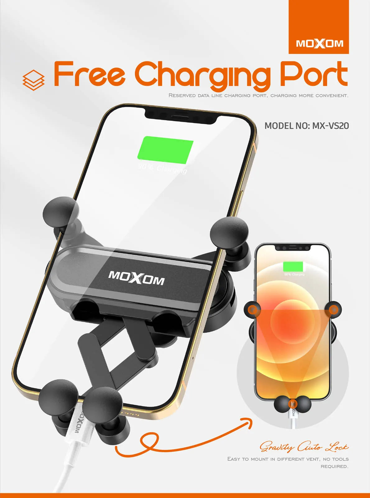 MOXOM Gravity Activated Defthand Phone Holder