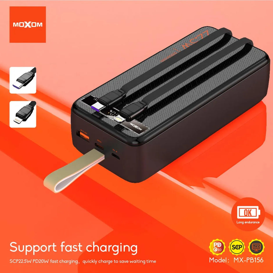 MOXOM 30000mAh PD20W SCP22.5W Power Bank