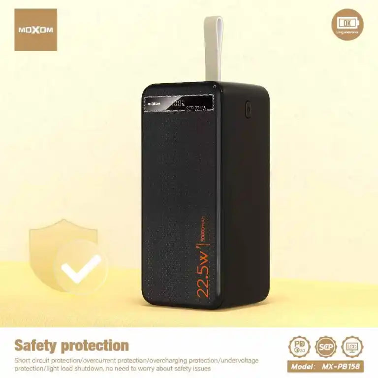 MOXOM 50000mAh PD20W SCP22.5W Power Bank