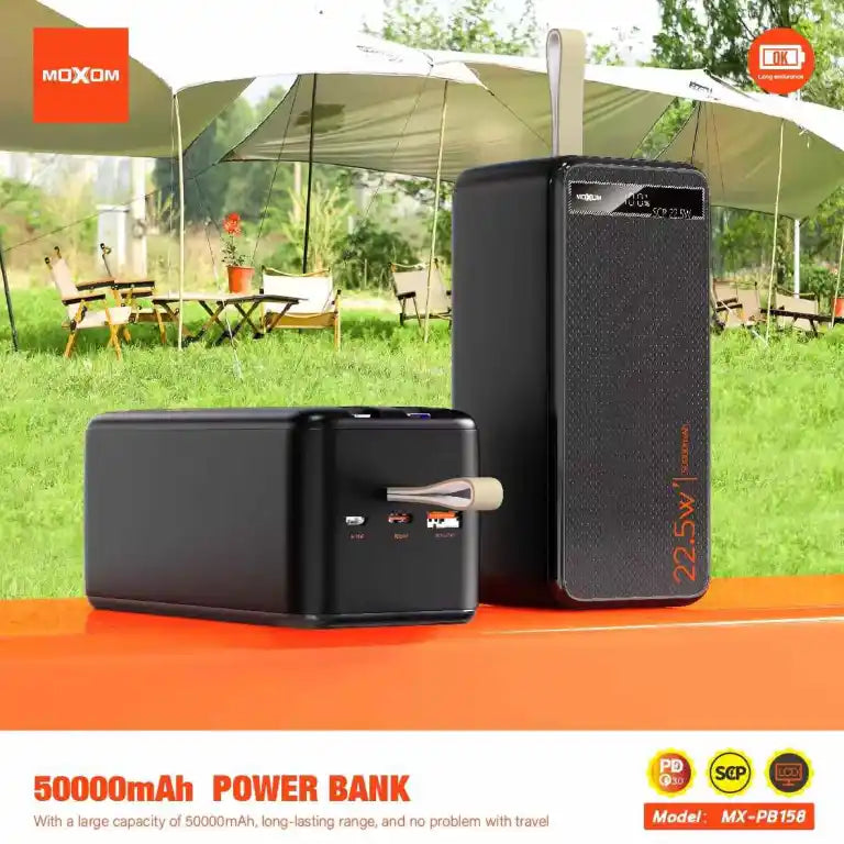 MOXOM 50000mAh PD20W SCP22.5W Power Bank