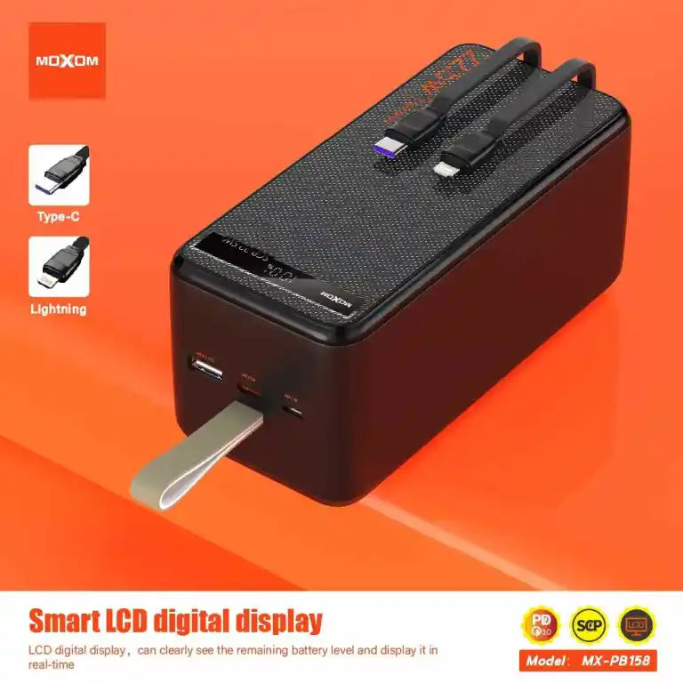 MOXOM 50000mAh PD20W SCP22.5W Power Bank