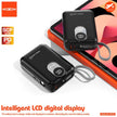 MOXOM 20000mAh PD35W SCP22.5W Power Bank With Type-C and Lightning Cables - Black