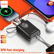 MOXOM 20000mAh PD35W SCP22.5W Power Bank With Type-C and Lightning Cables - Black