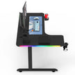 L-Shaped RGB Gaming Desk with Cup & Headset Holder - Black 160 cm & 140 cm