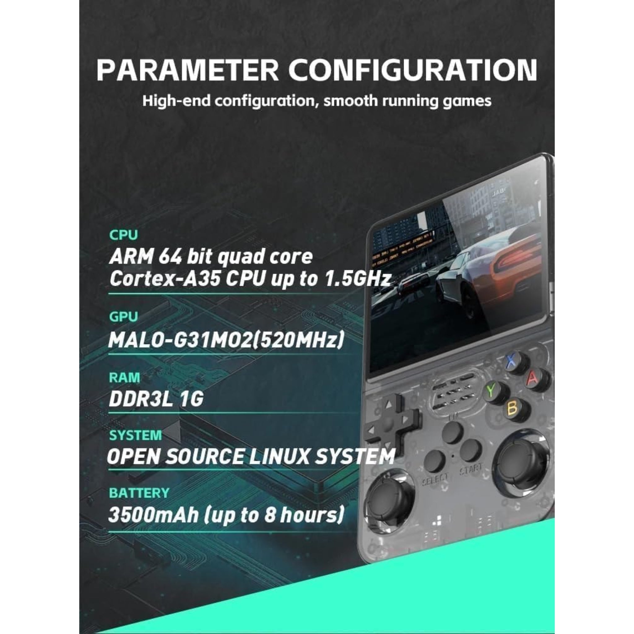 R36S Video Game Handheld Console, Built-in 64GB TF Card, 3.5 Inch IPS Screen, Retro Linux System, Support 15000+ Classic Games, 2.4G Wireless Gamepad, TV, Monitor Connection