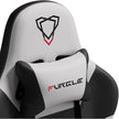 Furgle Gaming Chair, Racing Style High-Back Office Chair with Adjustable Armrests, PU Leather Ergonomic Video Game Chair with Headrest and Lumbar Support, Rocking Mode - Black/White