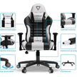 Furgle Gaming Chair, Racing Style High-Back Office Chair with Adjustable Armrests, PU Leather Ergonomic Video Game Chair with Headrest and Lumbar Support, Rocking Mode - Black/White
