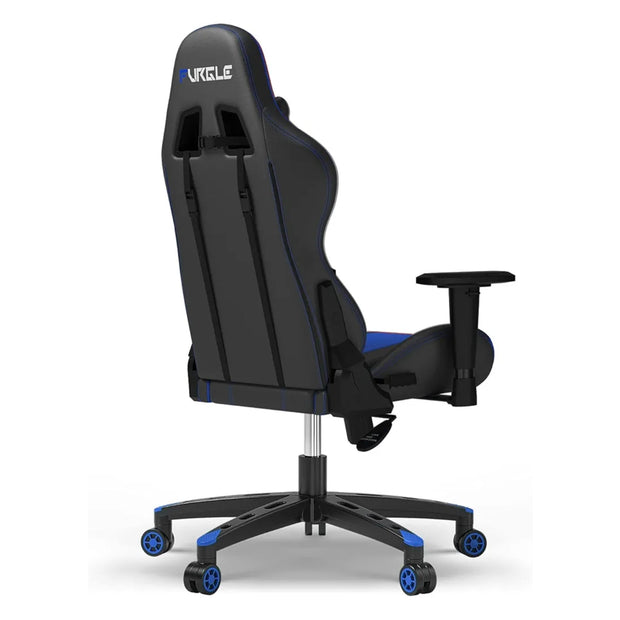 Furgle Gaming Chair, Racing Style High-Back Office Chair with Adjustable Armrests, PU Leather Ergonomic Video Game Chair with Headrest and Lumbar Support, Rocking Mode - Black/Blue