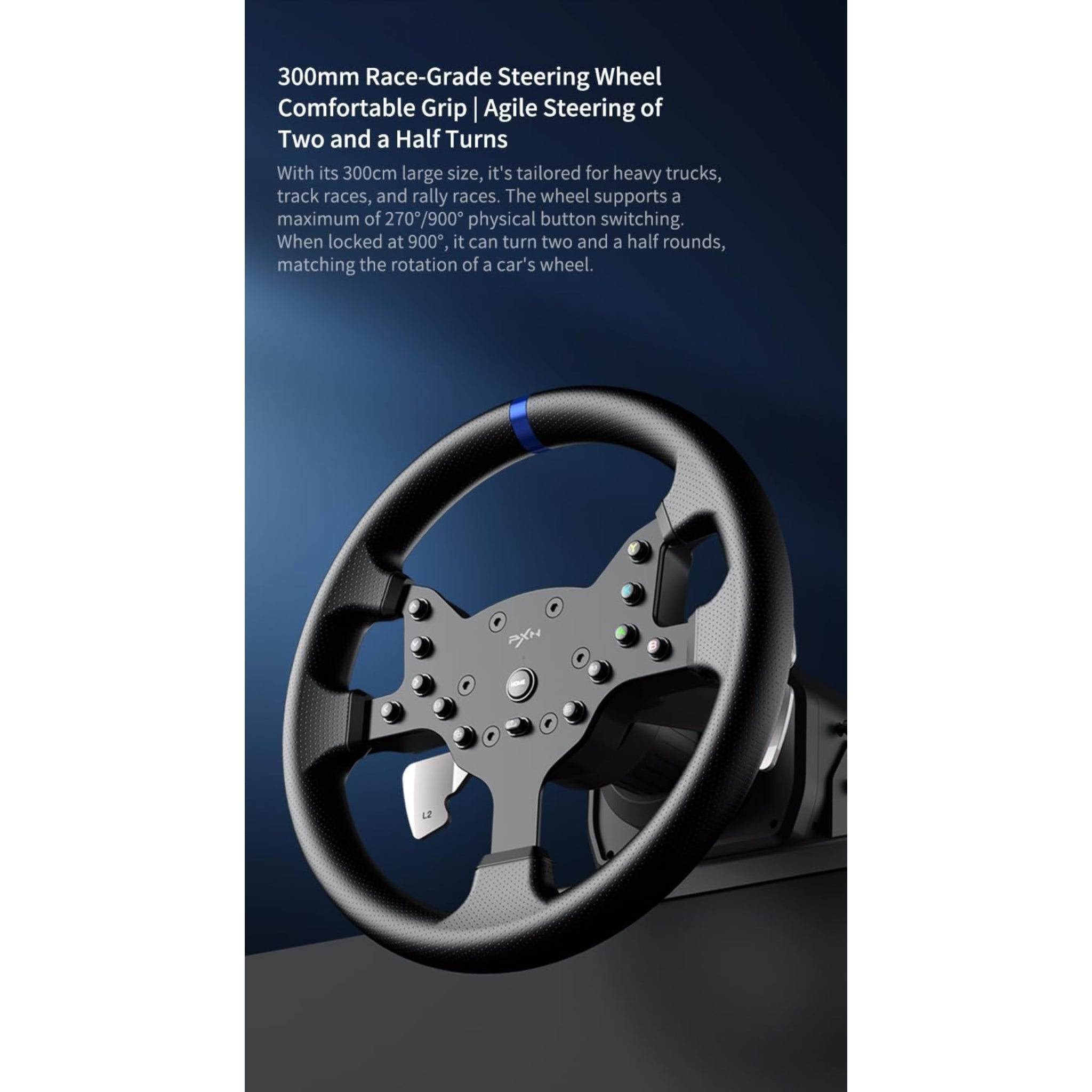 PXN V99 Gaming Steering wheel 3.2nm force feedback Racing wheel 270/900, Dismantle, with Hall magnetic induction pedal, 6+1 gear shift rod pc for PS5/PS4/PS3/Xbox One/Series X/S PC