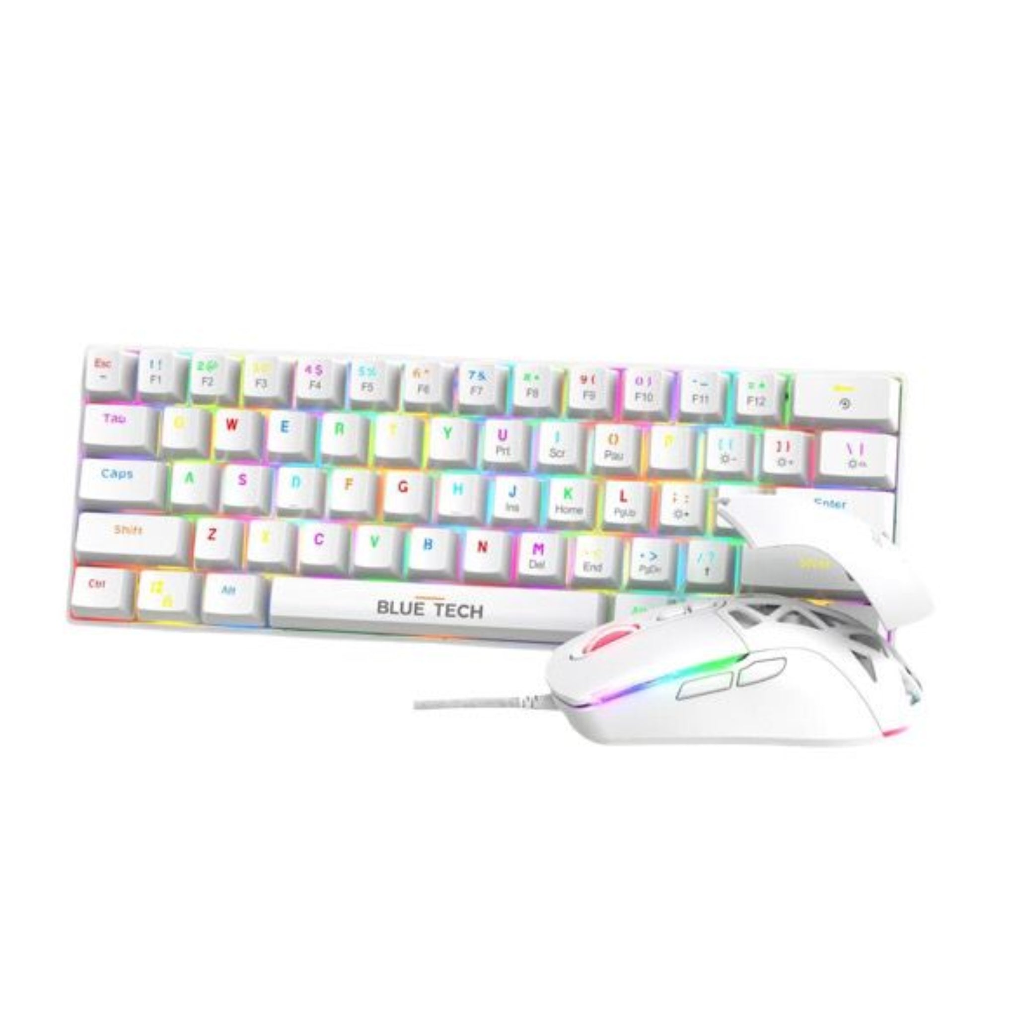 Bluetech 2 in 1 Combo 60% Mechanical Gaming Keyboard & Mouse - White