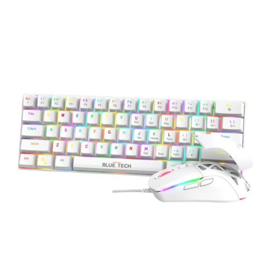 Bluetech 2 in 1 Combo 60% Mechanical Gaming Keyboard & Mouse - White