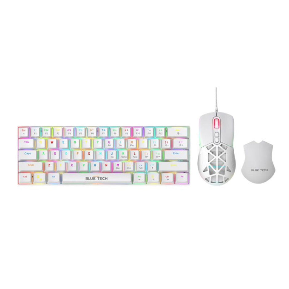 Bluetech 2 in 1 Combo 60% RGB Mechanical Gaming Keyboard & Mouse - White