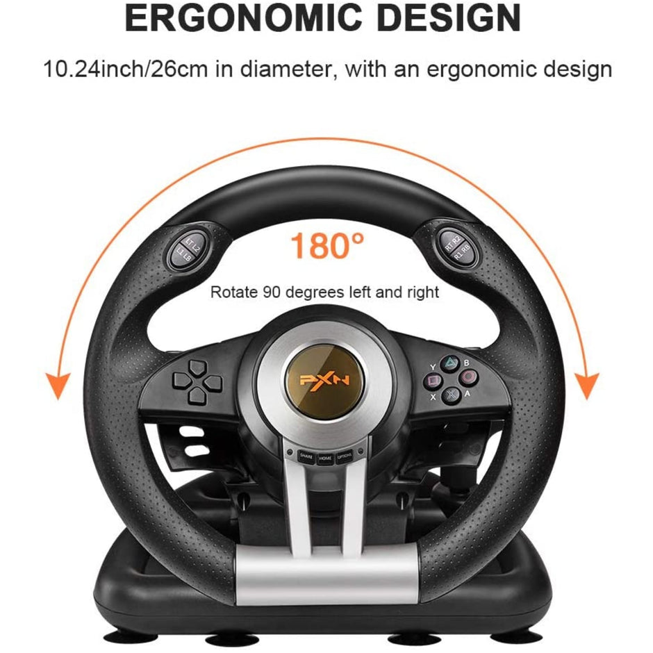 Pxn V3Ii180 Degree Steering Wheel With Pedals - Black Playstation 4 Accessory
