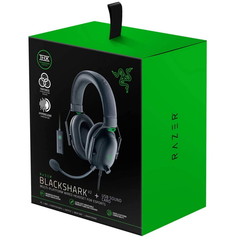Razer Blackshark V2 With Usb Sound Card - Thx 7.1 Spatial Surround Gaming Headset