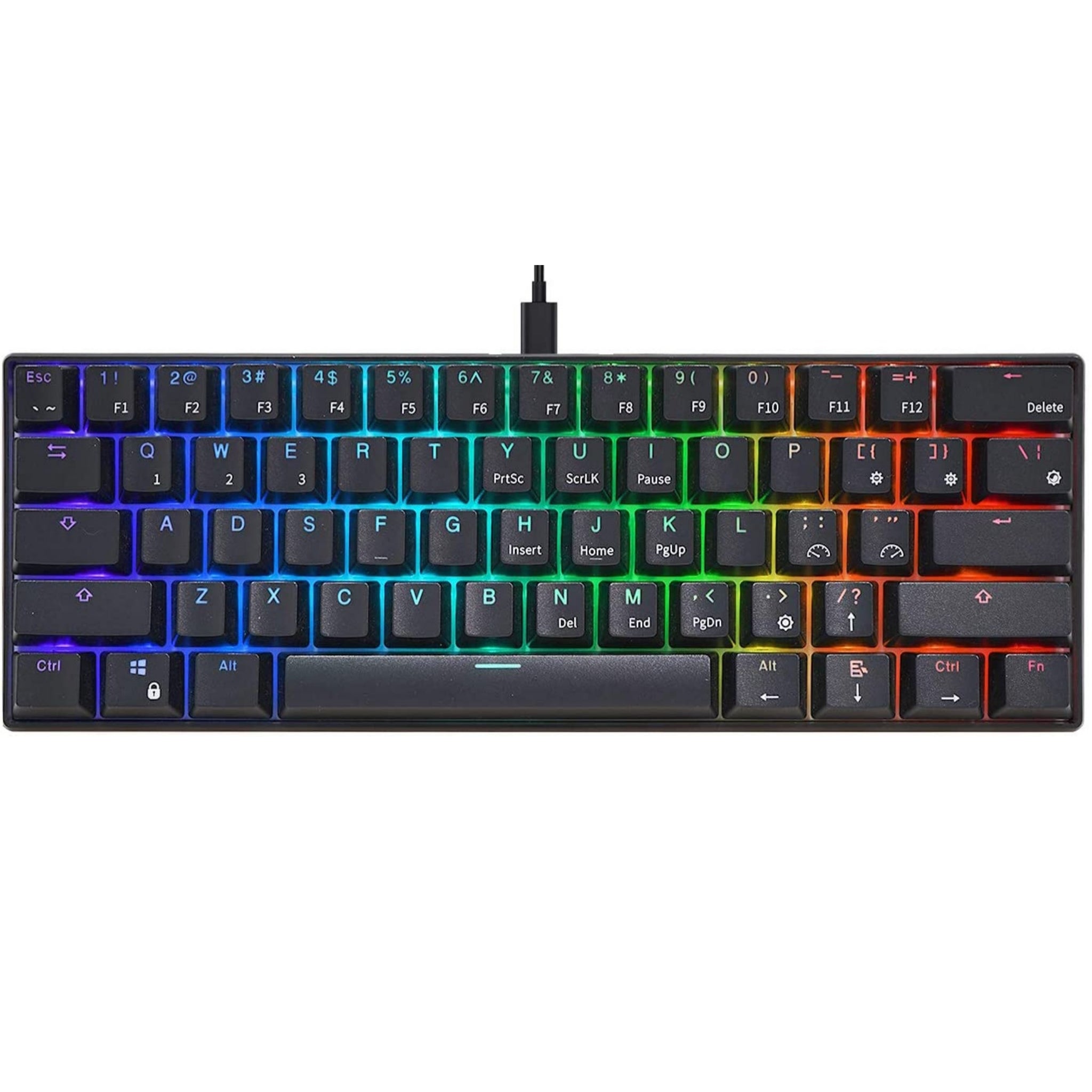 ROYAL KLUDGE RK61 RGB Dual Mode Wireless/Wired 60% Mechanical Gaming Keyboard - Black