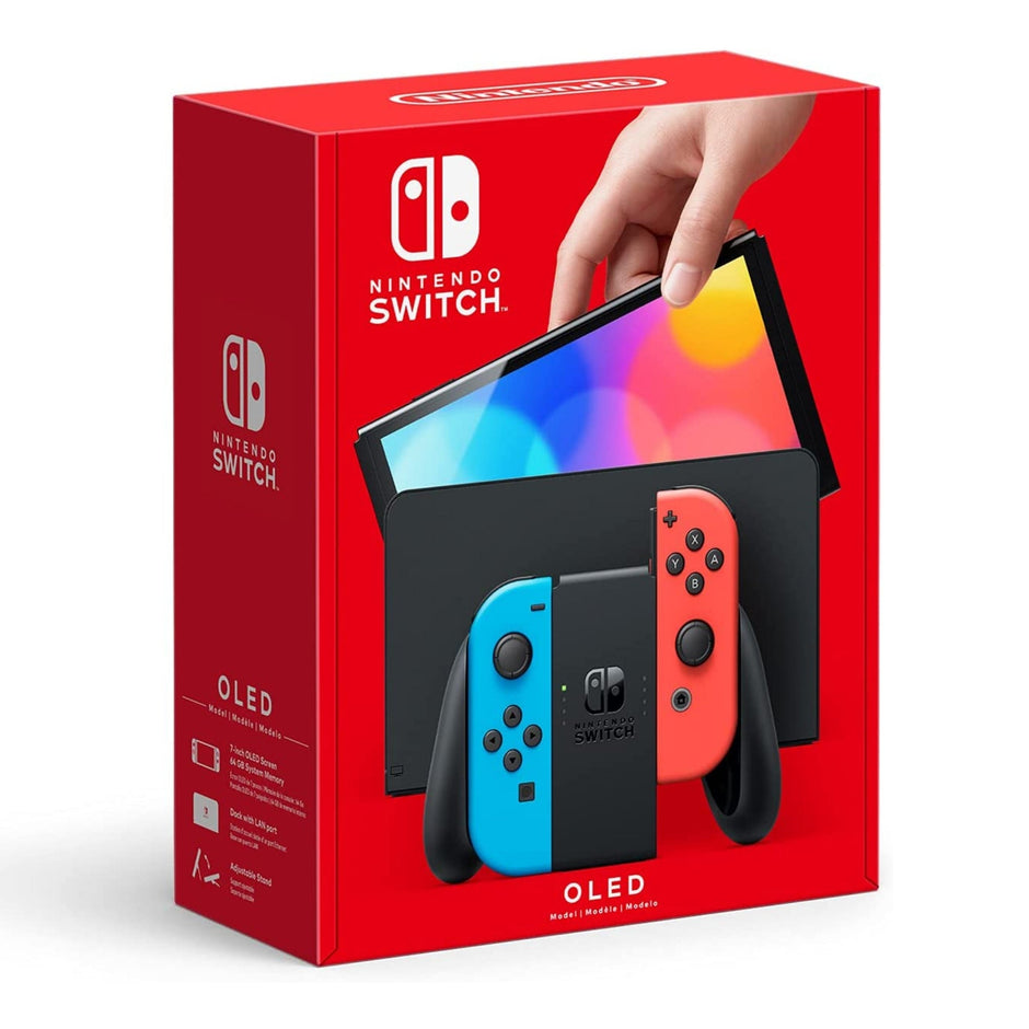 Nintendo Switch OLED Model Console - Neon Red & Neon Blue Joy-Con