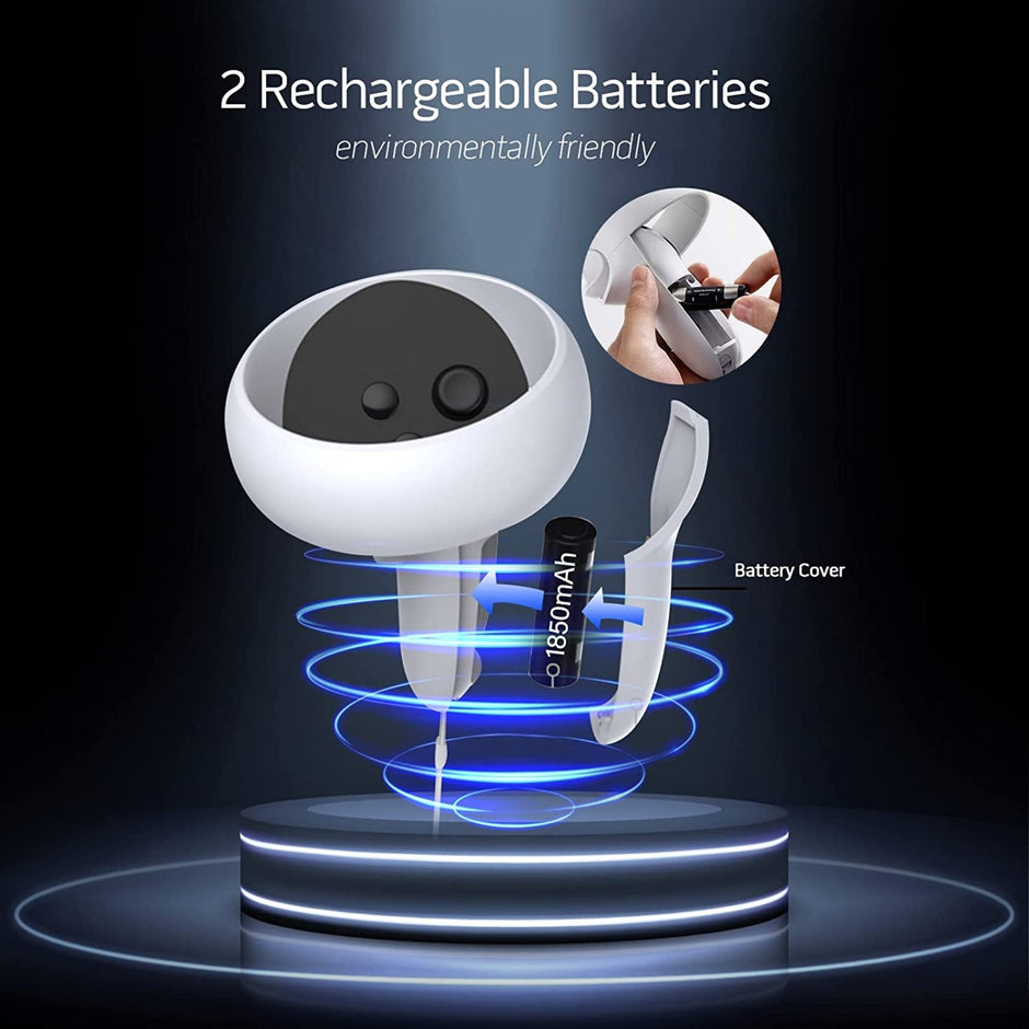 Dobe Fast Charging Dock With Rechargable Battery Pack For Oculus Quest 2 Vr Controllers Video Game