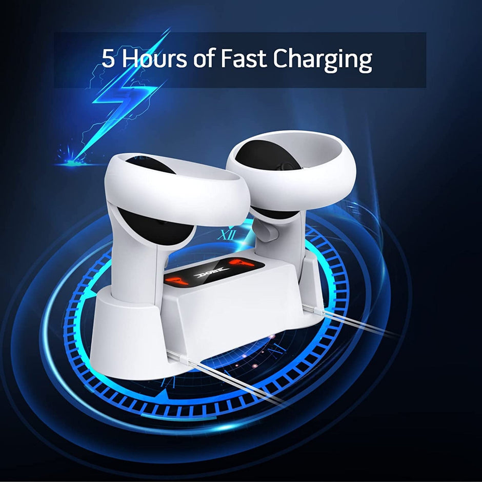 Dobe Fast Charging Dock With Rechargable Battery Pack For Oculus Quest 2 Vr Controllers Video Game