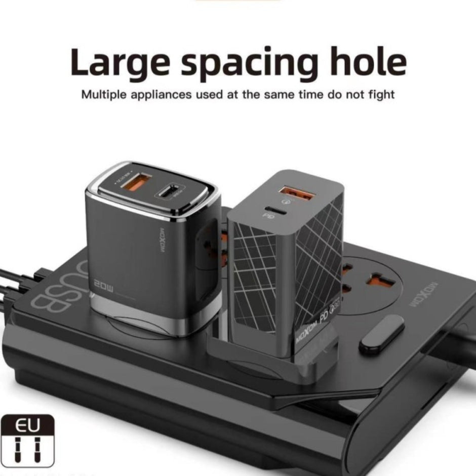 Moxom KH-63Y Extension Lead With USB 6 Ports